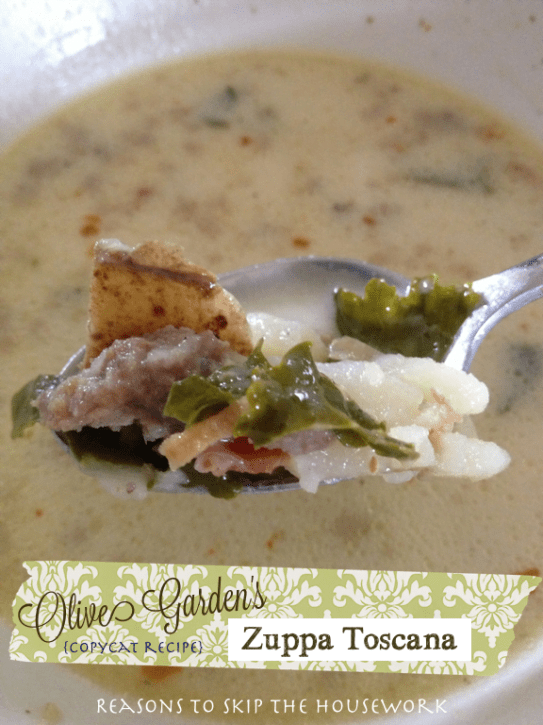 Zuppa Toscana {Reasons To Skip The Housework} Copycat Olive Garden