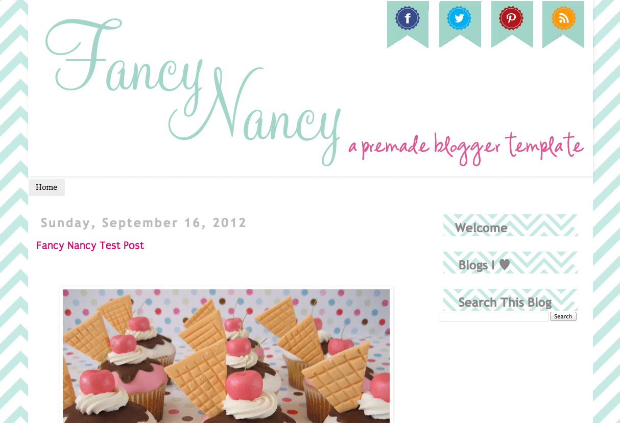 Fancy Nancy Premade {Blogger}