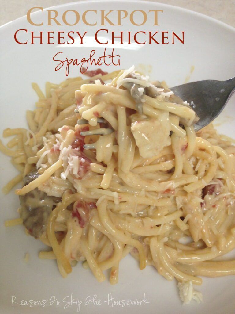 crockpot cheesey chicken spaghetti