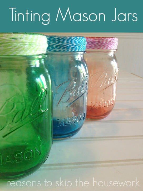 Tint Mason Jars easily with these few simple steps