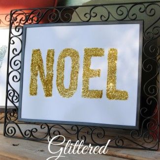 glittered word art