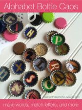 alphabet bottle caps