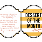 dessert of the month printable