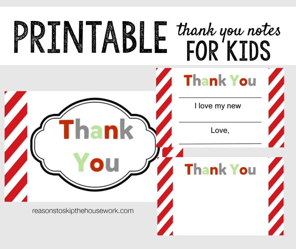 Printable Thank You Notes REASONS TO SKIP THE HOUSEWORK