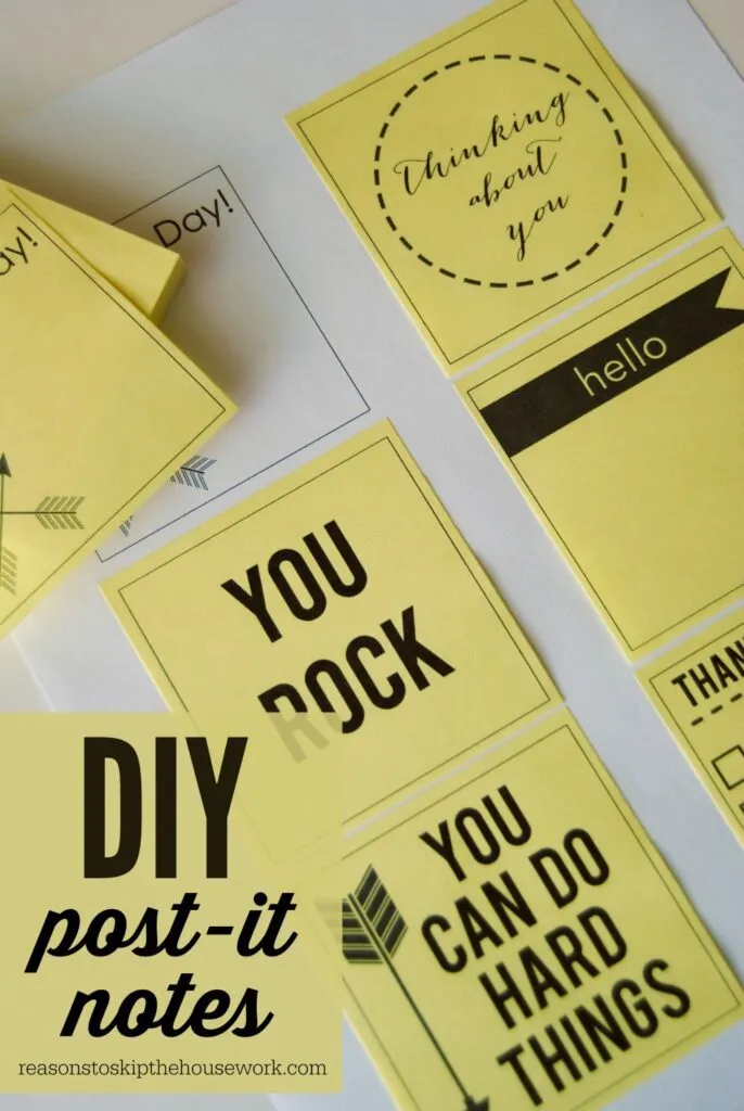Printable Post-It Notes - REASONS TO SKIP THE HOUSEWORK