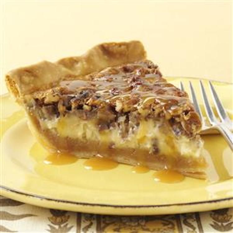 CARAMEL-PECAN CHEESECAKE PIE