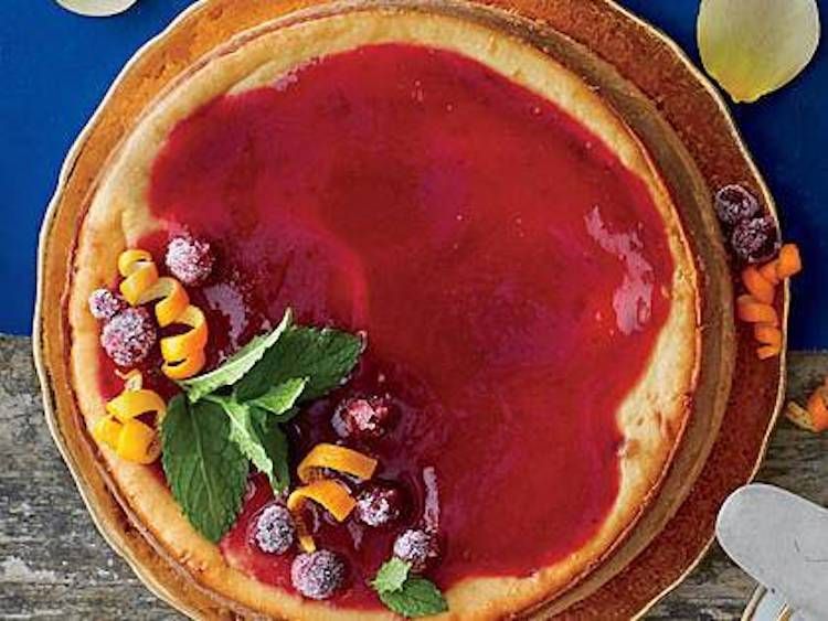 Cranberry Cheesecake with Cranberry-Orange Sauce