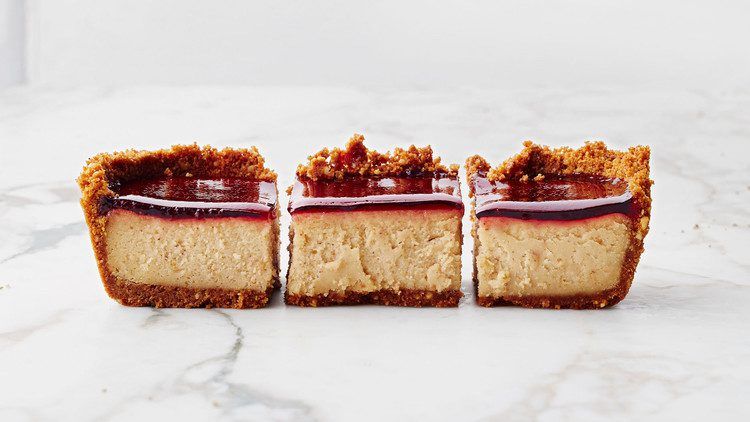Peanut-Butter-and-Jelly Cheesecake Squares
