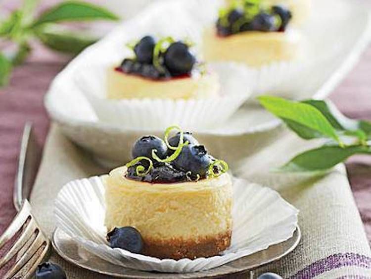 Petite Blueberry Cheesecakes