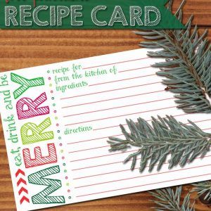 printable recipe card