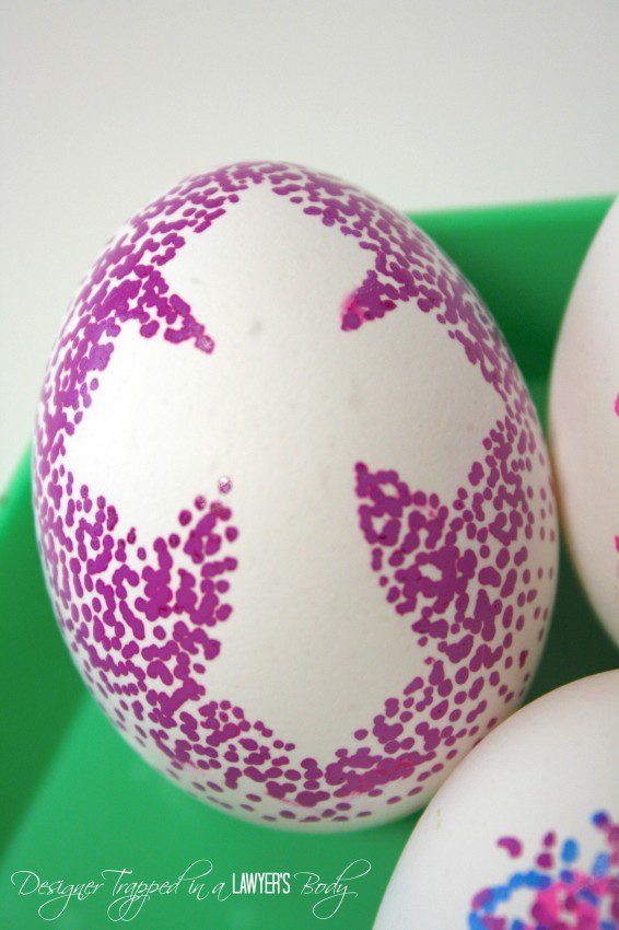 Easy Dotted Easter Eggs!  Full tutorial by Designer Trapped in a Lawyer's Body for Reasons to Skip the Housework!