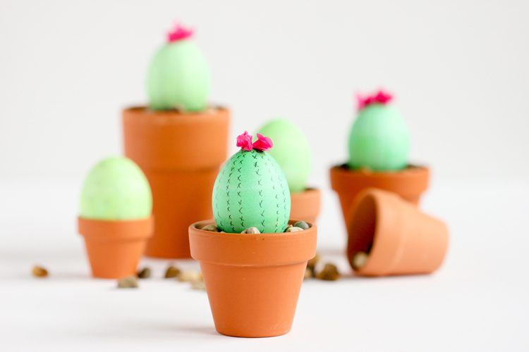 Cute Cactus Easter Eggs