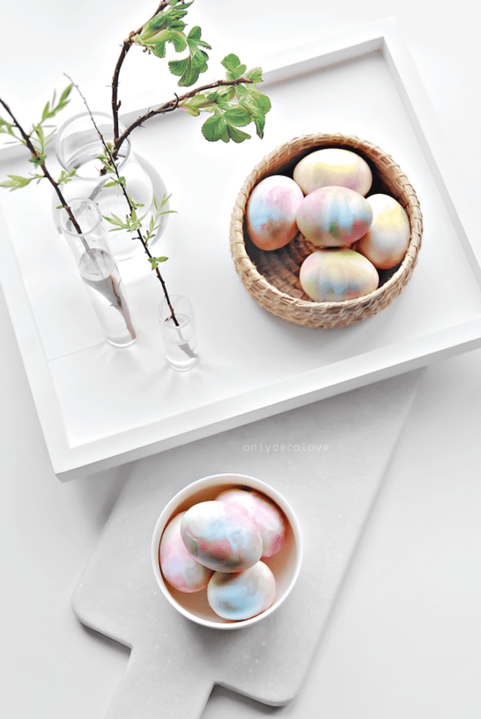 Whipped Cream Dyed Eggs