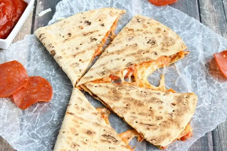 A Pepperoni Pizza Quesadilla