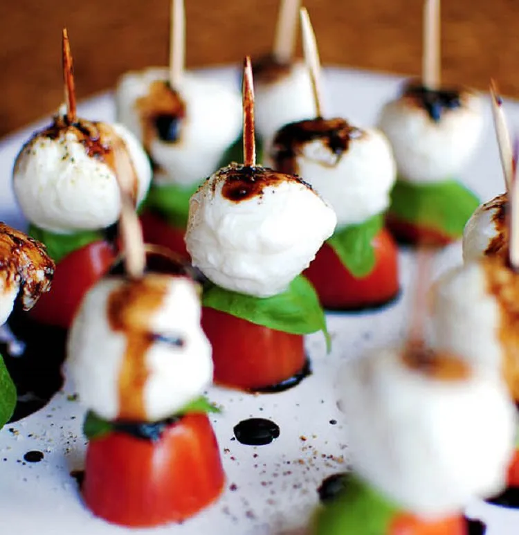 Caprese Skewers with a Balsamic Drizzle