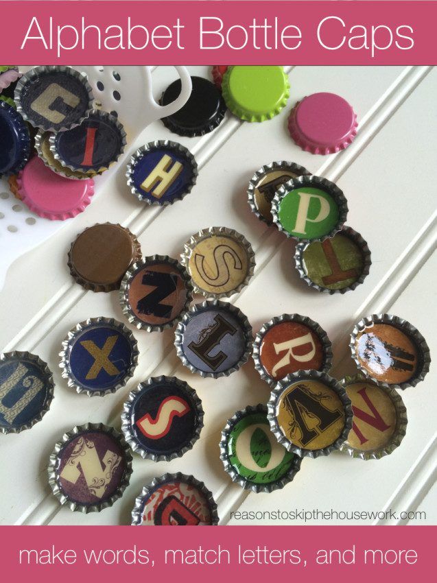 alphabet bottle caps