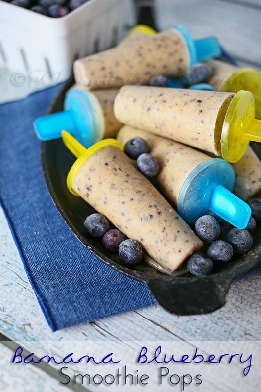 Banana Blueberry Smoothie Pops from Kleinworth & Co.