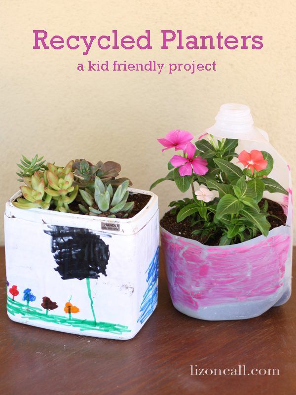recycled plastic container planters