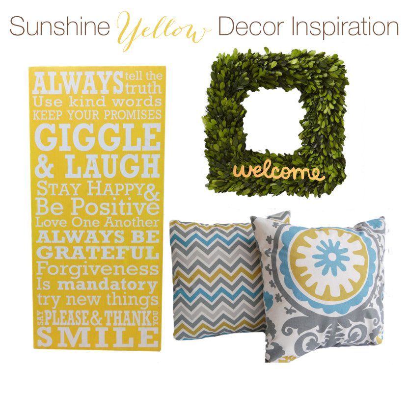 yellow decor inspiration board