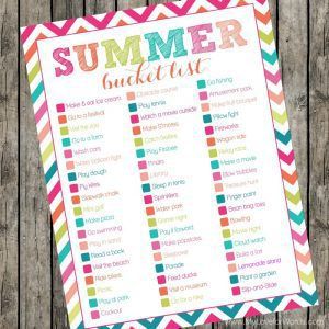 Summer Bucket List Free Printable