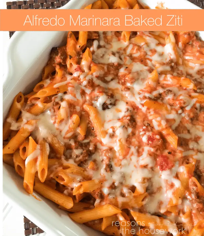 alfredo marinara baked ziti