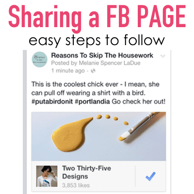 how to share a Facebook page