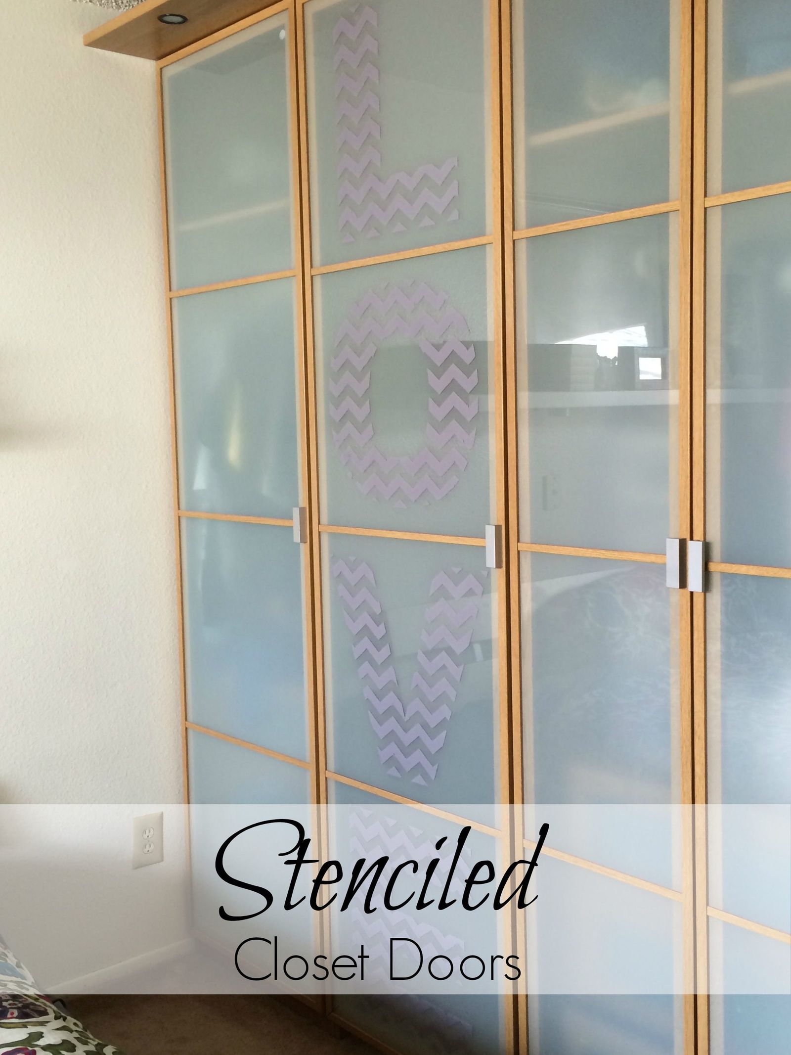 stenciled closet doors