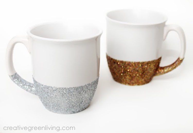 Dishwasher-Safe Glitter Mugs