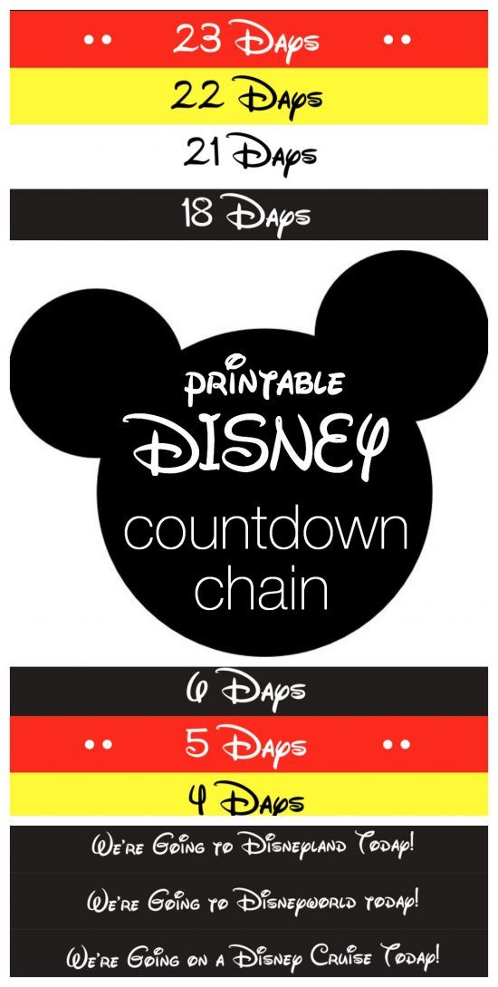 Disney Countdown Chain – REASONS TO SKIP THE HOUSEWORK