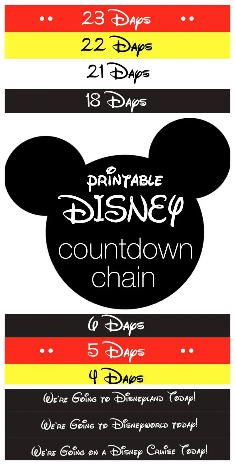 Disney Countdown Chain – REASONS TO SKIP THE HOUSEWORK