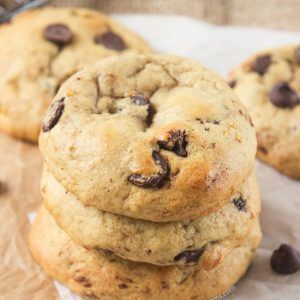 These Chocolate Chip Banana Bread Cookies have all the very best elements of the traditional Banana Bread, but in cookie form! The addition of chocolate chips cut through the sweetness of the banana and create a delicious treat!