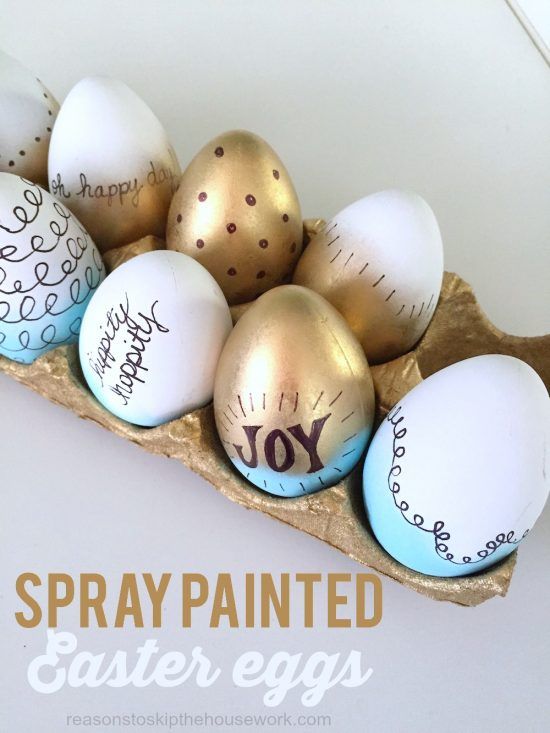 Spray Painted Easter Eggs