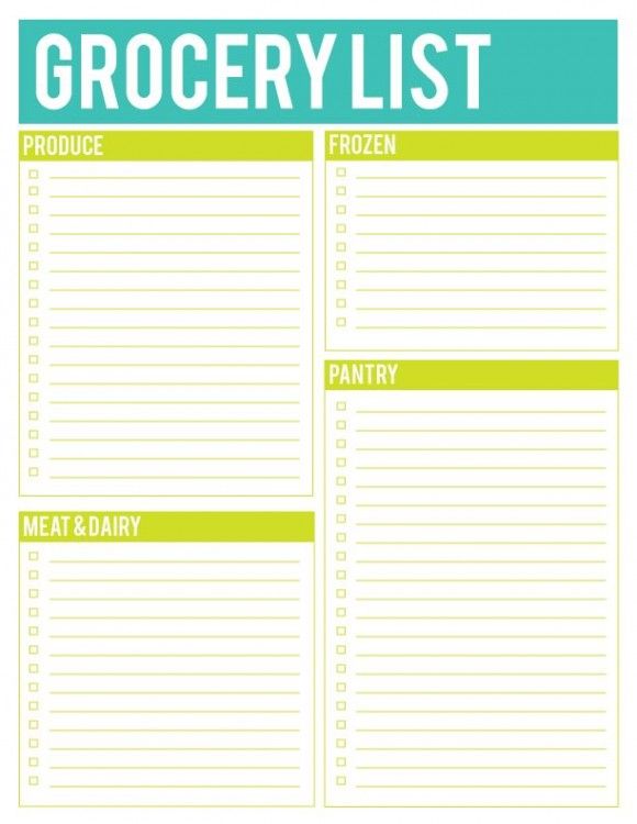 grocery list