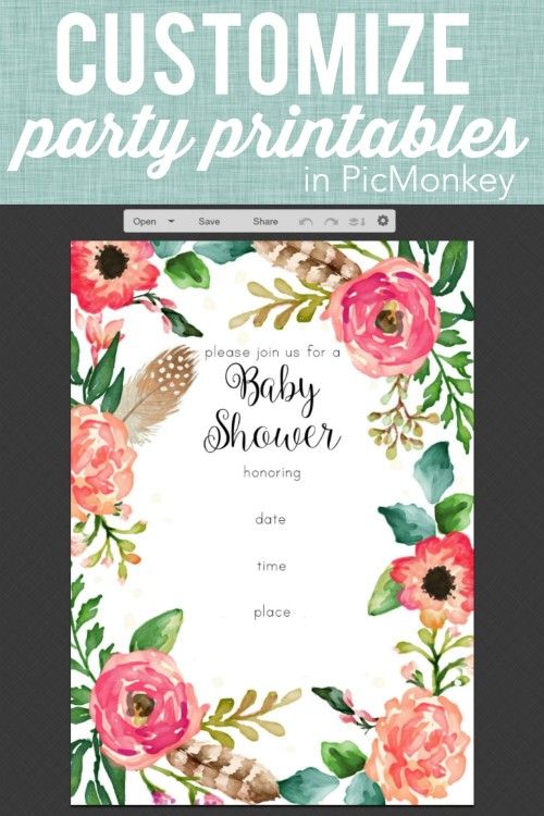 customize party printables