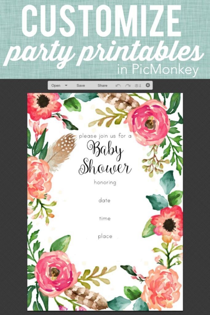 Customize Party Printables in PicMonkey – REASONS TO SKIP THE HOUSEWORK