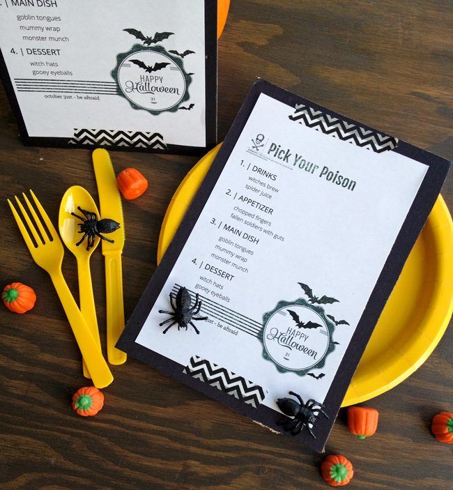 Halloween Dinner Menu