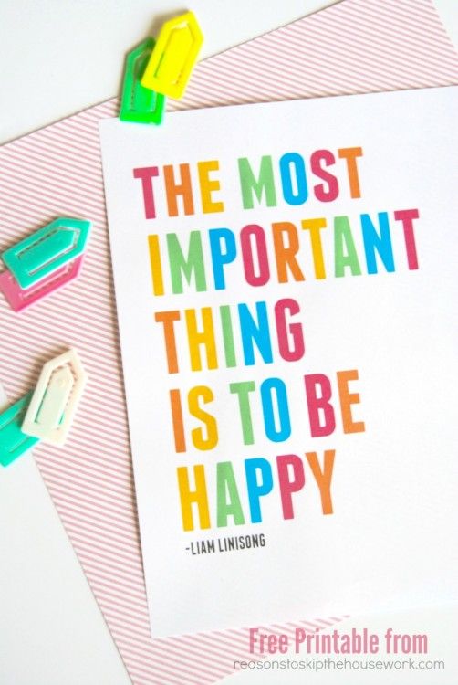 the most important thing is to be happy