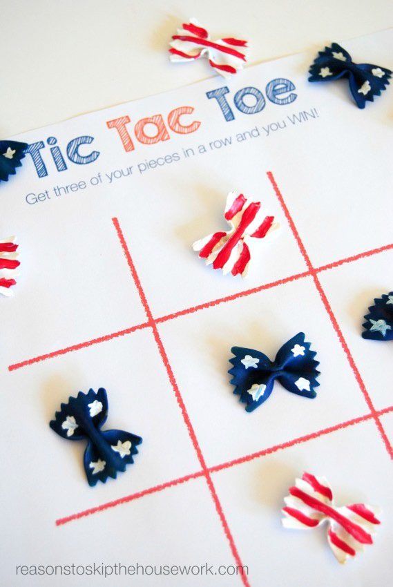 Fourth of July Crafts for Kids: Tic Tac Toe
