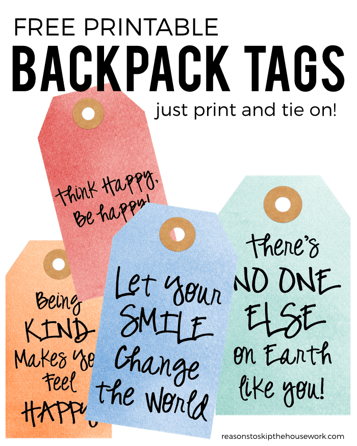 Backpack Tags REASONS TO SKIP THE HOUSEWORK backpack-tags-reasons-to-skip-the-housework