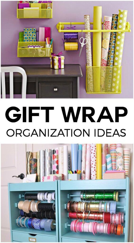 7 Organized Gift Wrapping Storage Ideas