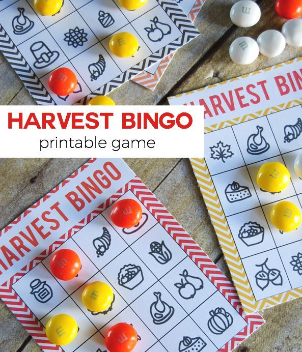 Harvest Bingo is a perfect Fall Printable Game that can be used all throughout Fall and the kids will love playing it over and over!