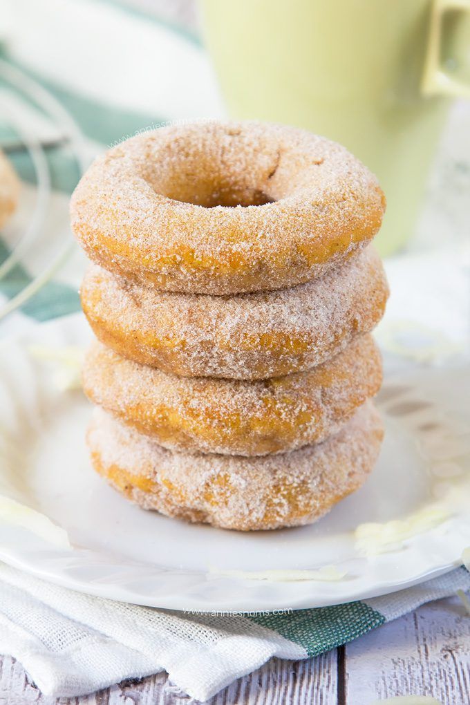 These Pumpkin Apple Sugar Doughnuts are baked, not fried and jam packed with pumpkin and freshly grated apple. Rolled in cinnamon sugar to finish them off, these are simply sublime!