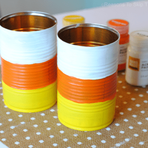 Candy Corn Treat Cans are the perfect way to package up treats for teachers and friends for Halloween!