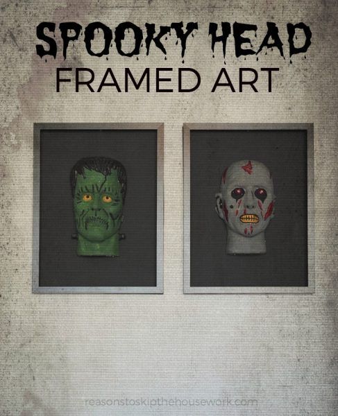 Spooky Head Frames are simple to make and are the perfect creepy Halloween Decor for your home or a Halloween Party!