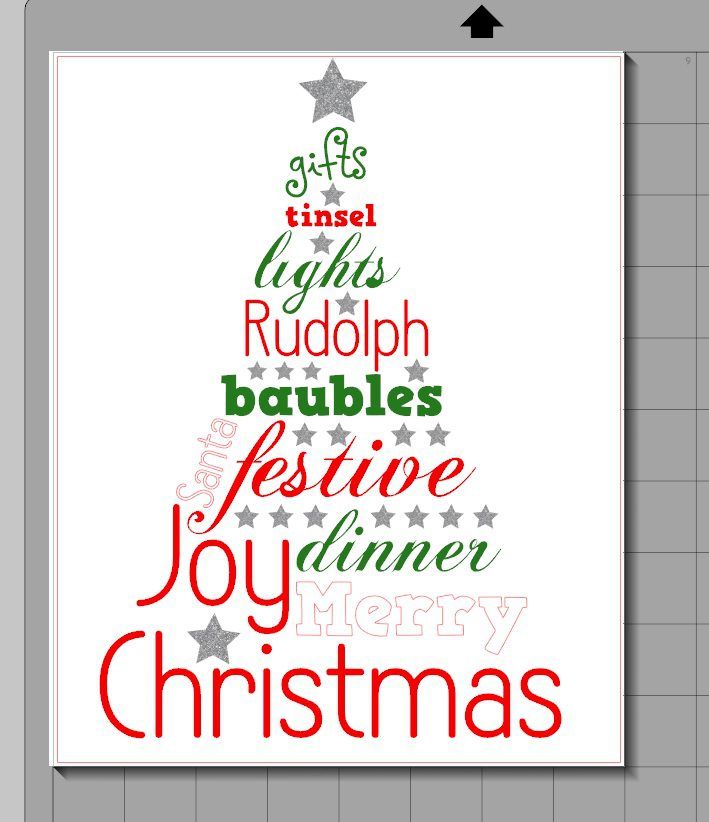 Christmas Word Tree Printable Color