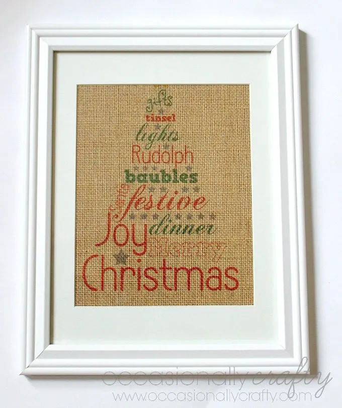 Printed Burlap Christmas Sign 2