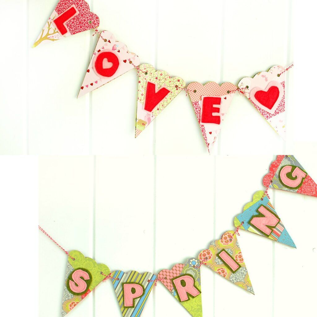 Reversible Banner for Valentines and Spring