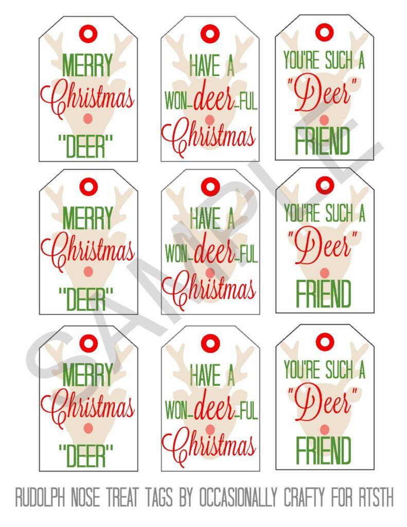 Rudolph Nose Treats &amp; Printable Gift Tags – REASONS TO SKIP THE HOUSEWORK