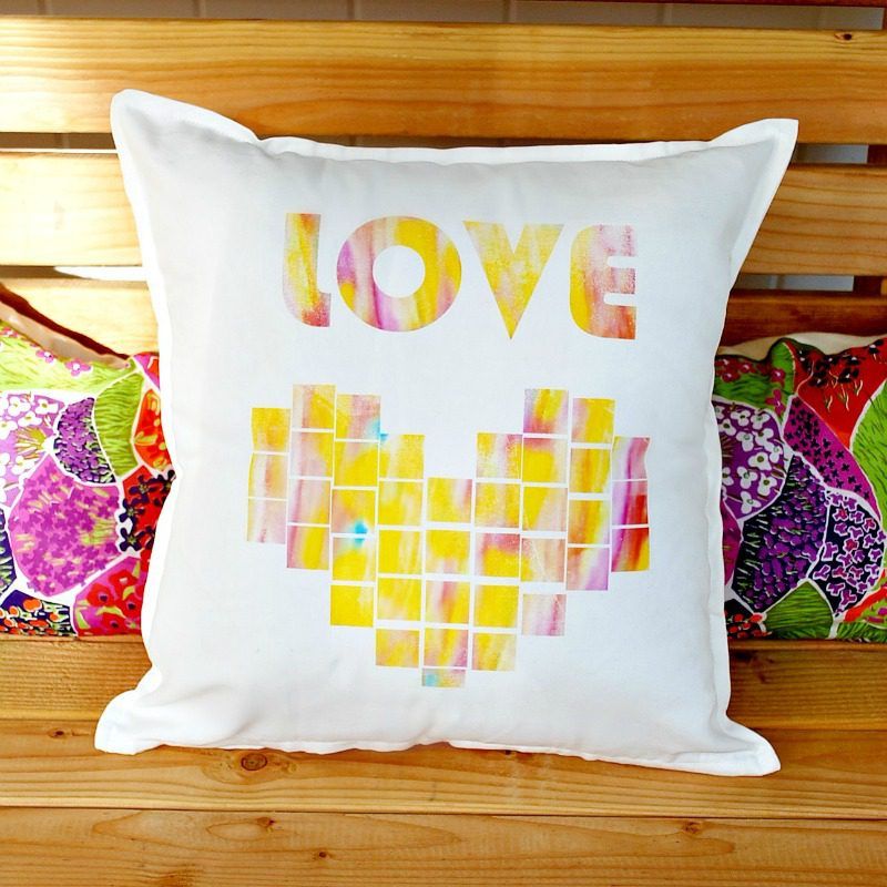 Watercolor Love Pillow