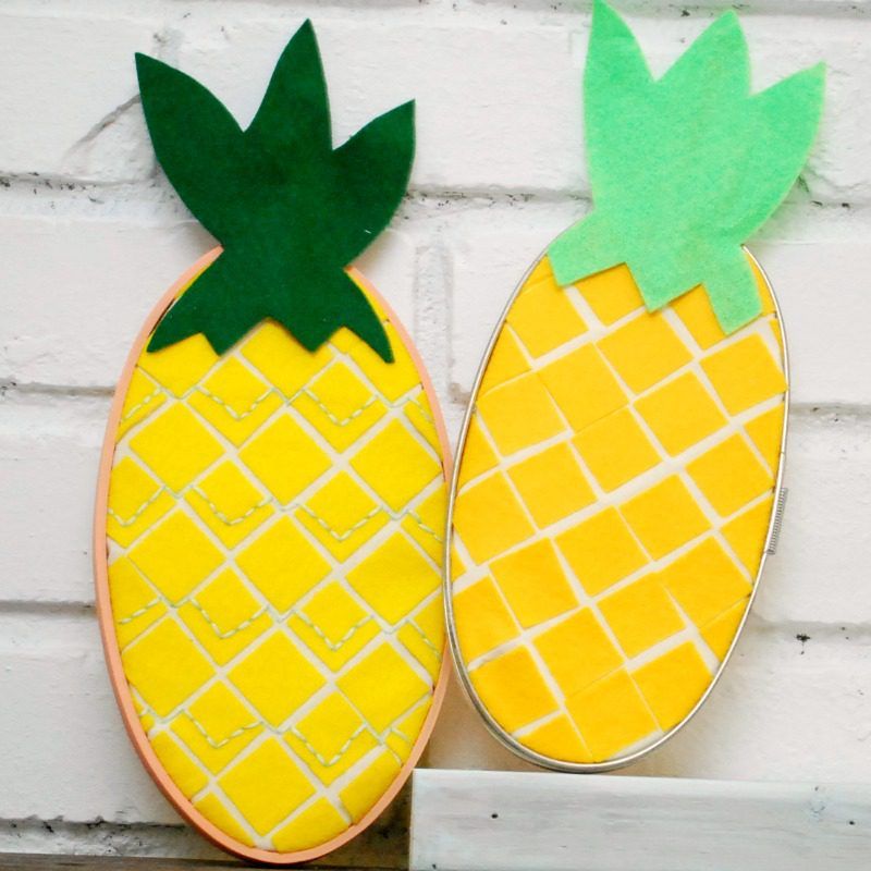 2 cute Embroidery Hoop Pineapples